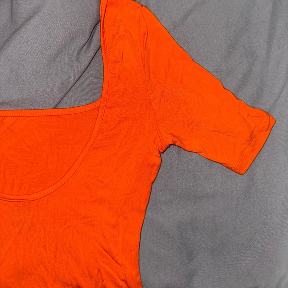 Women's Bodysuit - Orange - Square Neckline - US Small - SHEIN - Picture 1 of 10